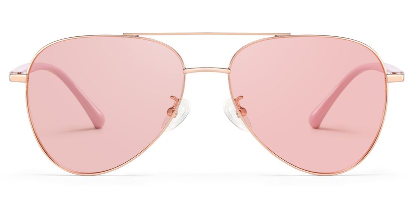 Paige Aviator Rose-Gold Sunglasses