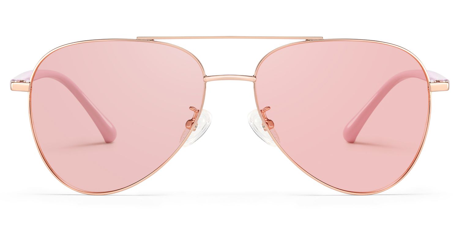Paige Metal Rose-Gold Aviator Frame Sunglasses | ZEELOOL2