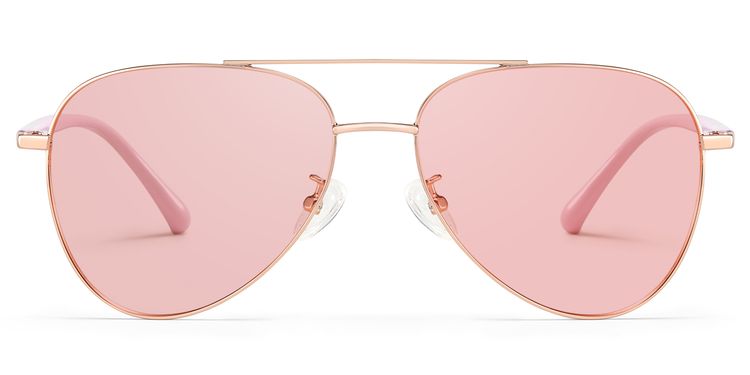 Paige Aviator Rose-Gold Sunglasses