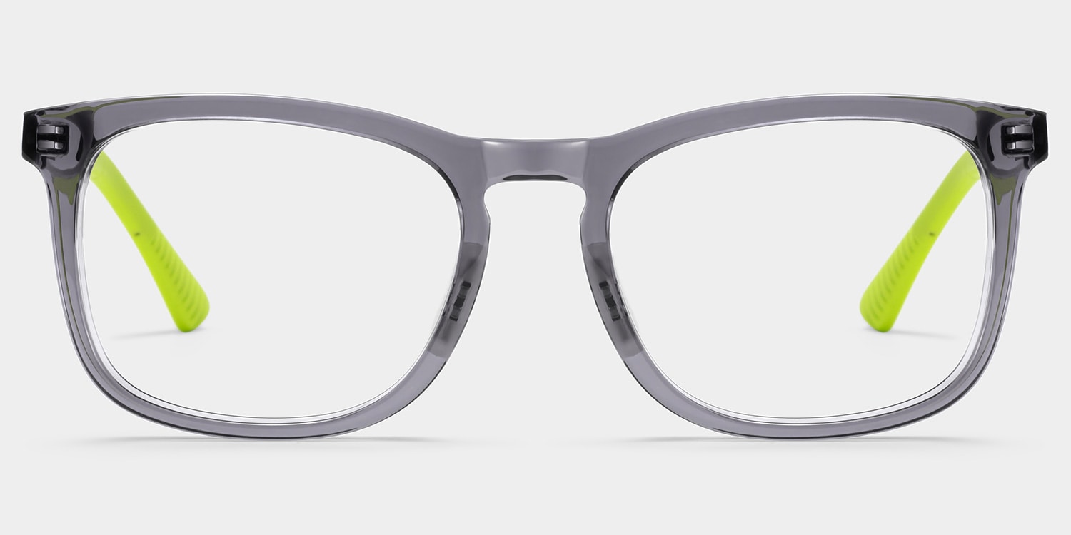 Glide Square Gray Green Glasses