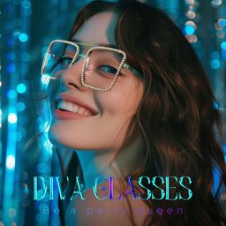 Diva Square Iridescent Glasses0