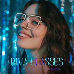Diva Square Iridescent Glasses0