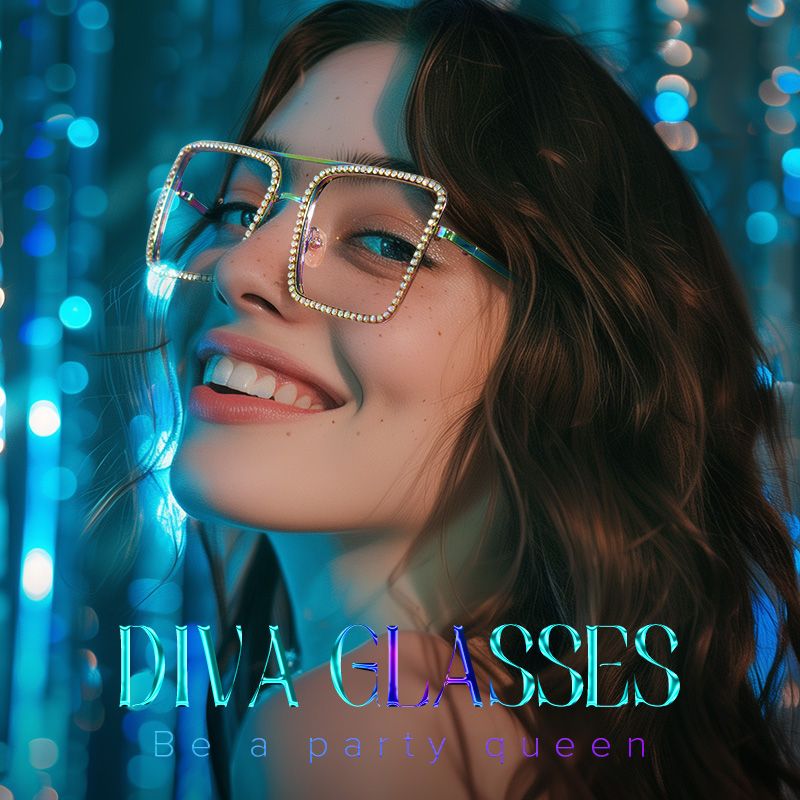 Diva Square Iridescent Glasses