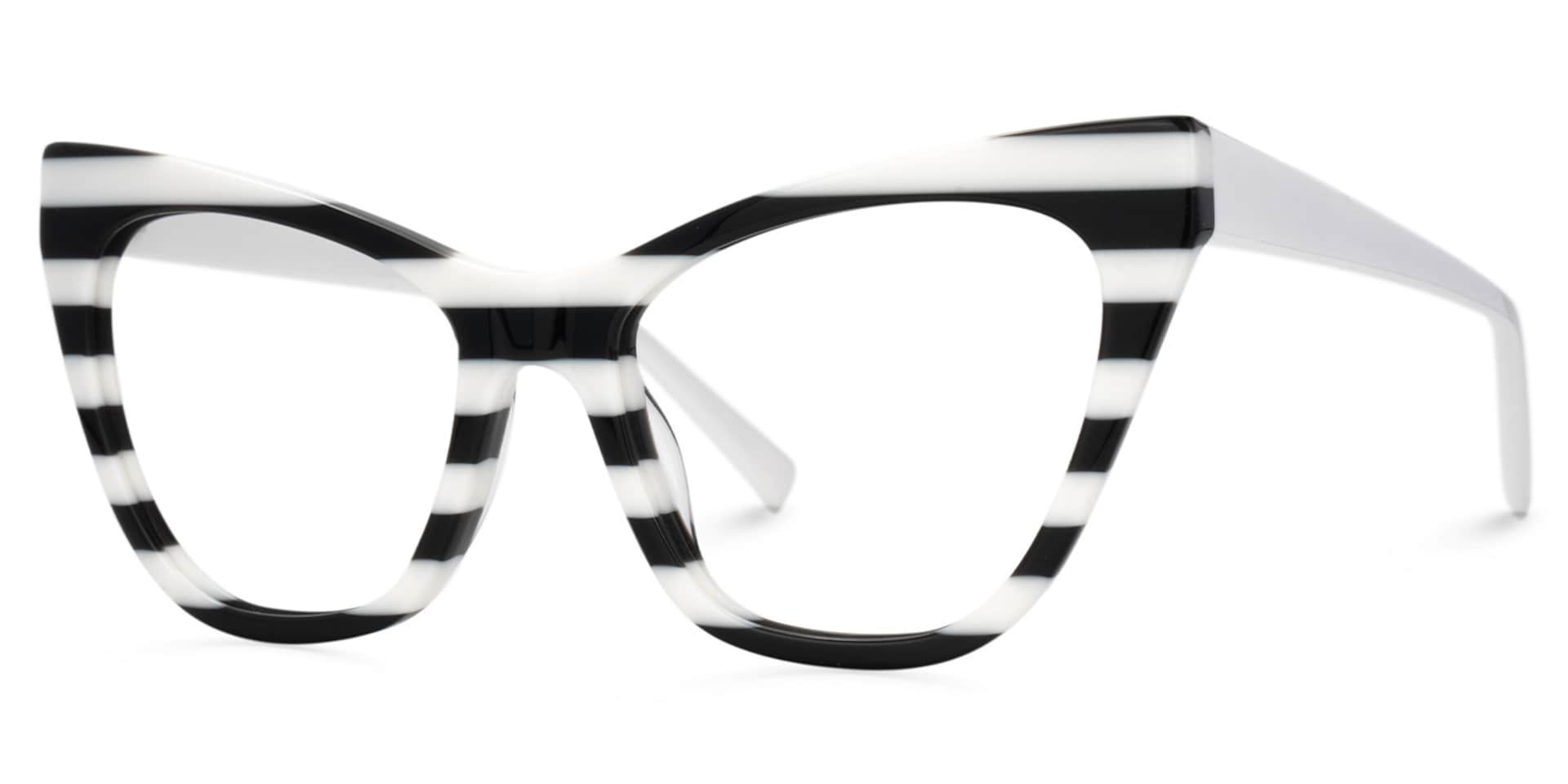 Affordable Black and White Striped Eyeglasses - Gallant On Sale1
