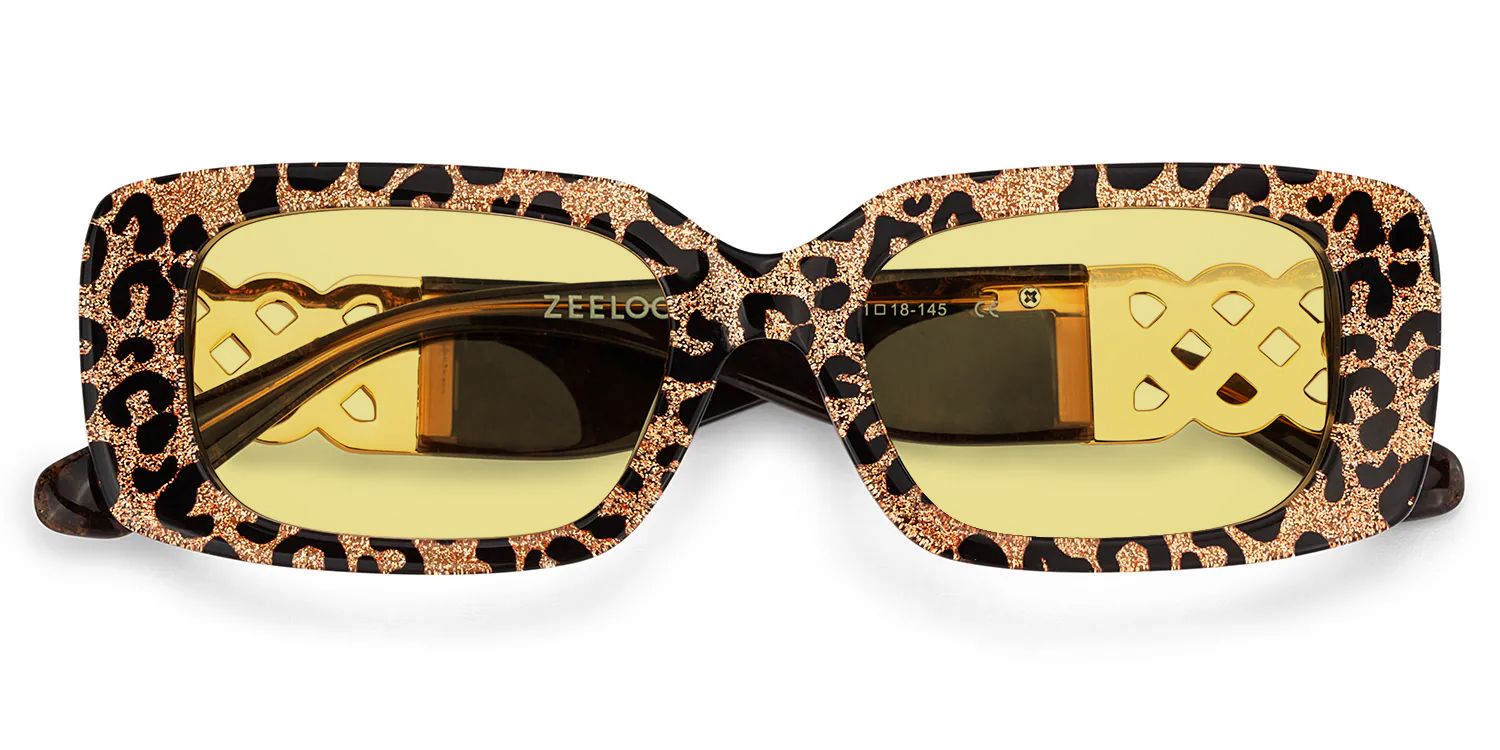 Jonas Rectangle Leopard Color Frame Glasses for Women | Zeelool1