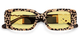 Jonas Rectangle Leopard Sunglasses1