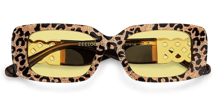 Jonas Rectangle Leopard Sunglasses
