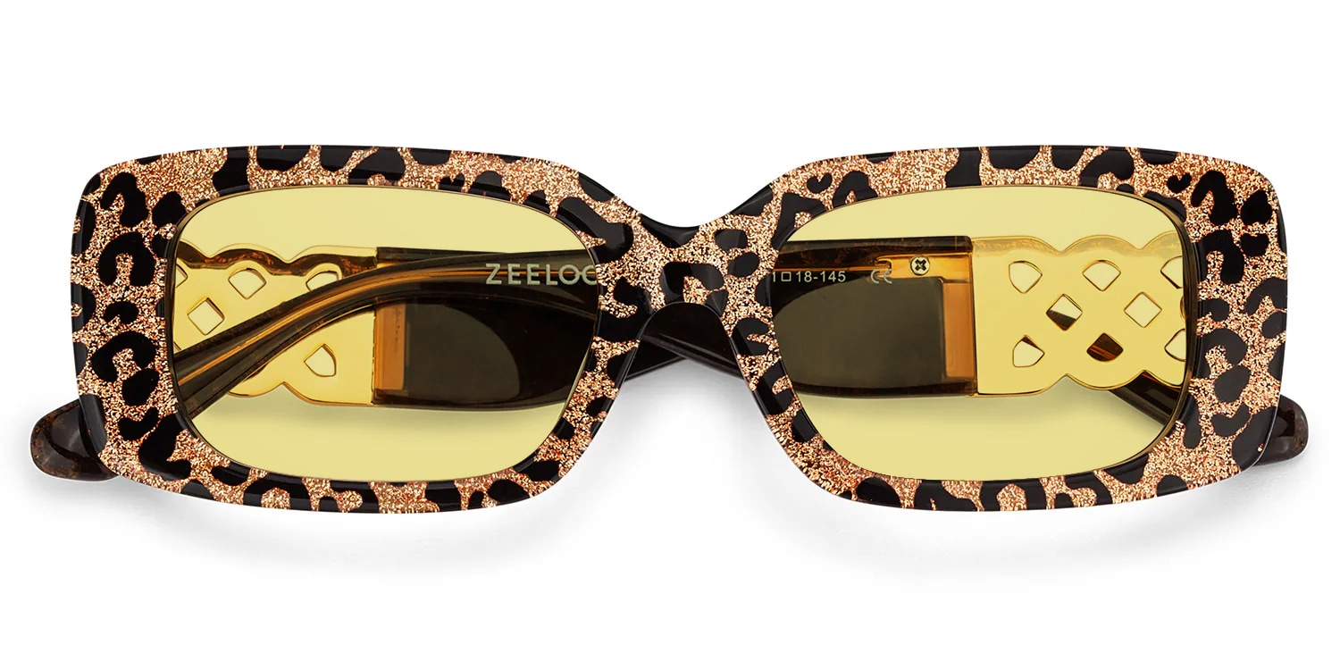 Jonas Rectangle Leopard Sunglasses