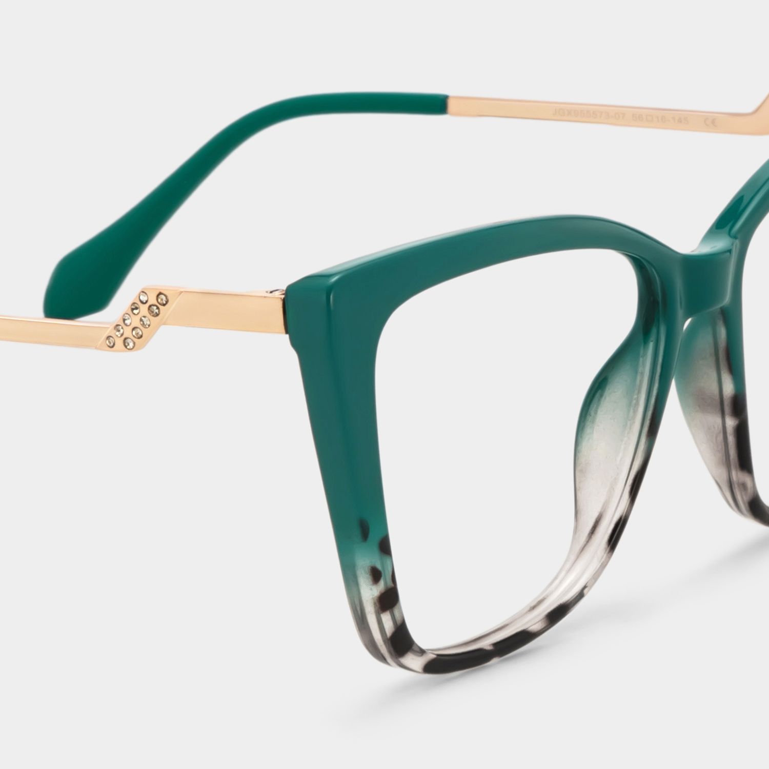 Awilda Cateye Green Eyeglasses with Two-Tone Frames4