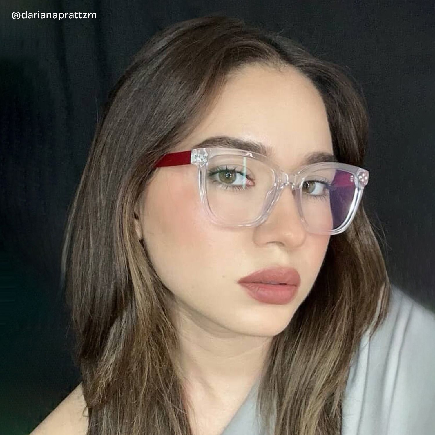 Scarlett Clear Red Frame Glasses with Square Frame Online | ZEELOOL6