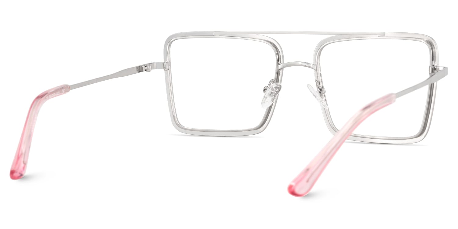 Diva Square Pink White Glasses5