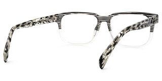 Devid Rectangle Black Crystal Glasses4