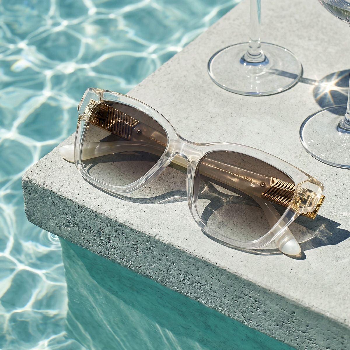 Miranda Cat Eye Clear Yellow Prescription Sunglasses | ZEELOOL0
