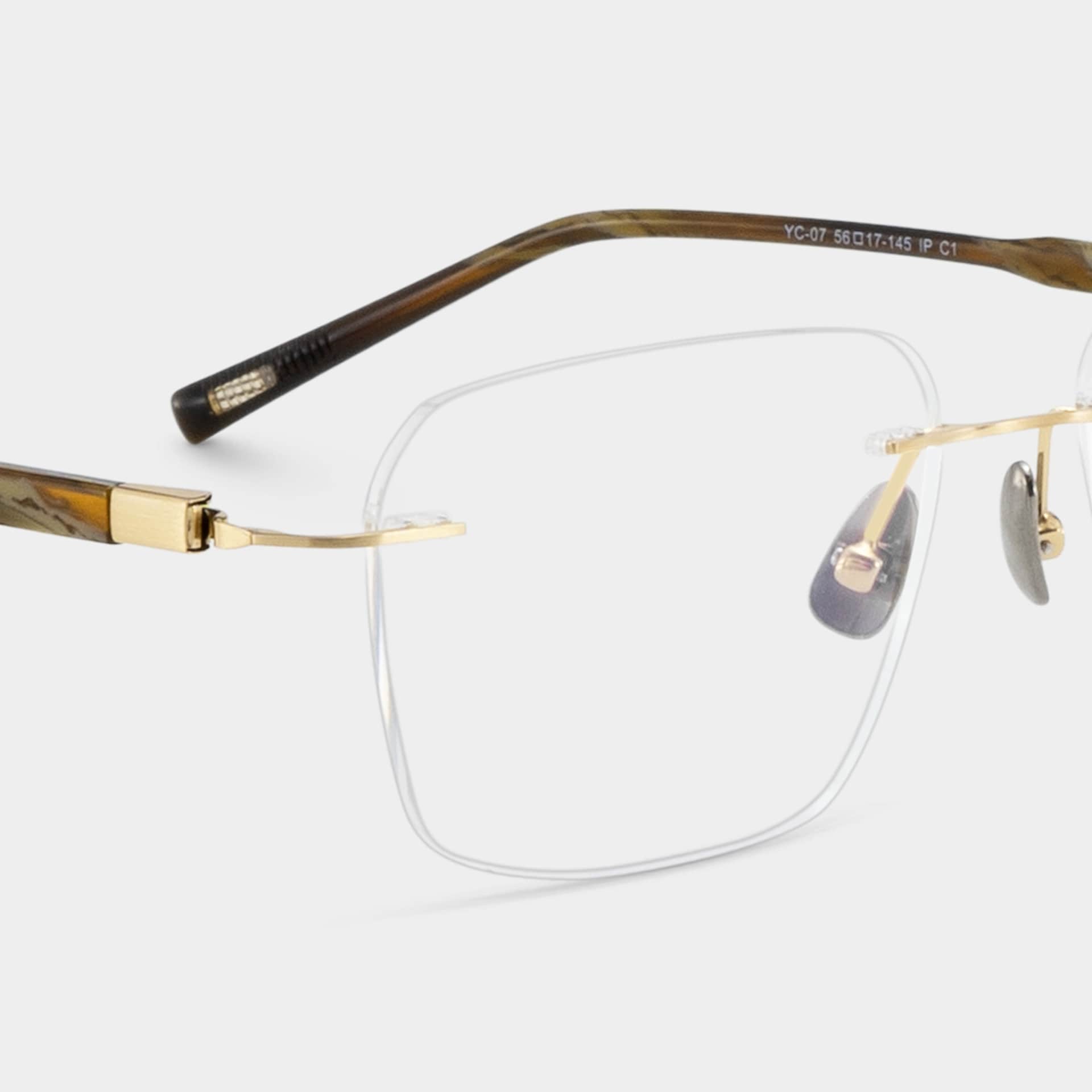 Claire Rectangle Gold Frame Eyeglasses for Man| ZEELOOL6