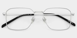 Leah Rectangle Silver Glasses2
