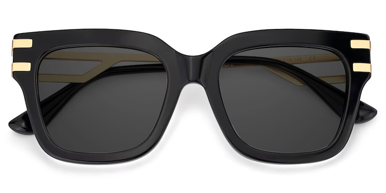Lidia Square Black Sunglasses