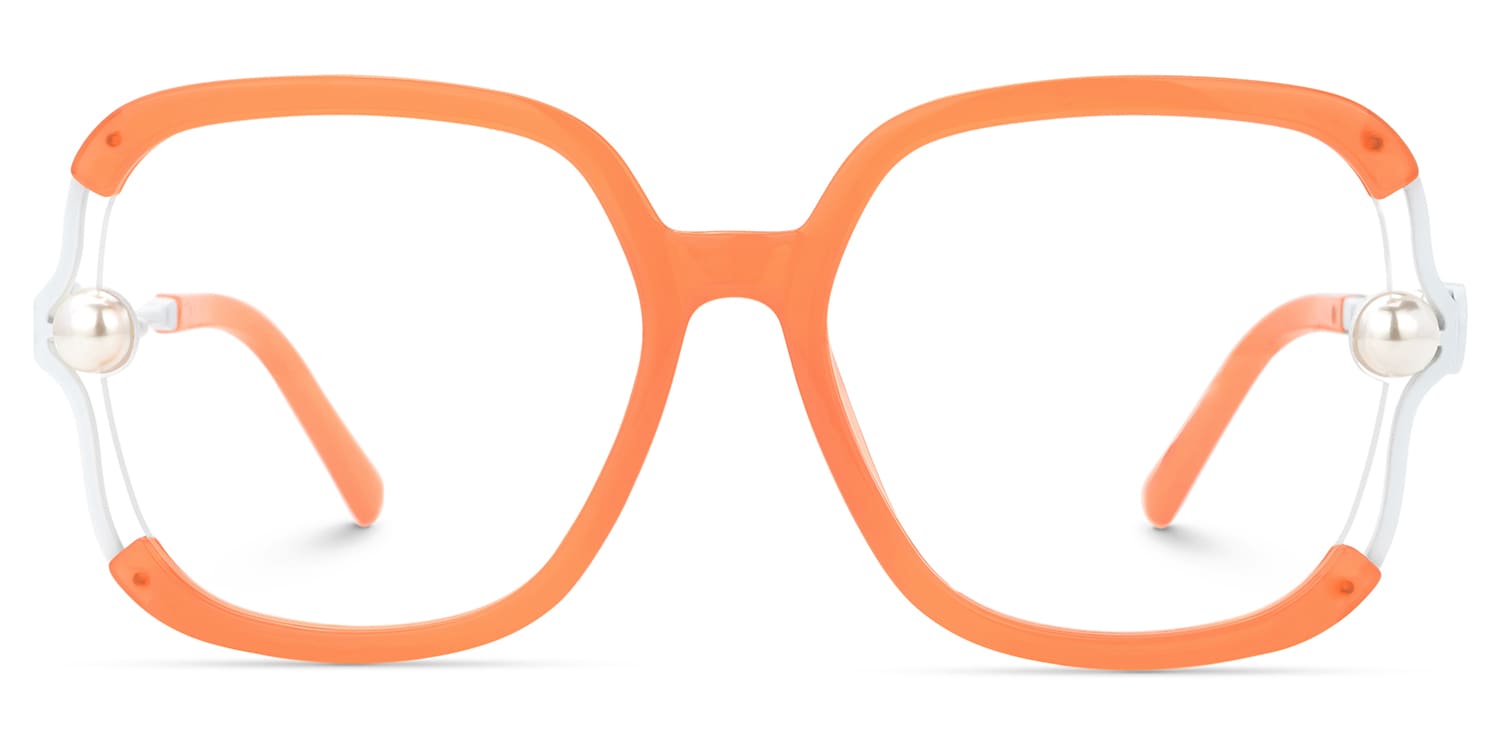 Jeania Orange Eyeglasses with Square Design0