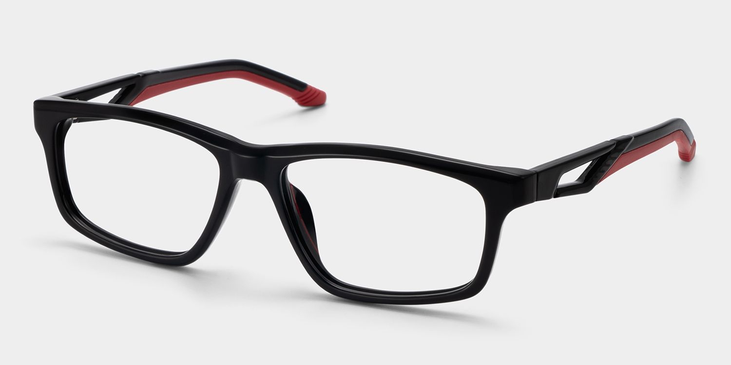 Emory Black Rectangle Frame Glasses for Men | ZEELOOL3