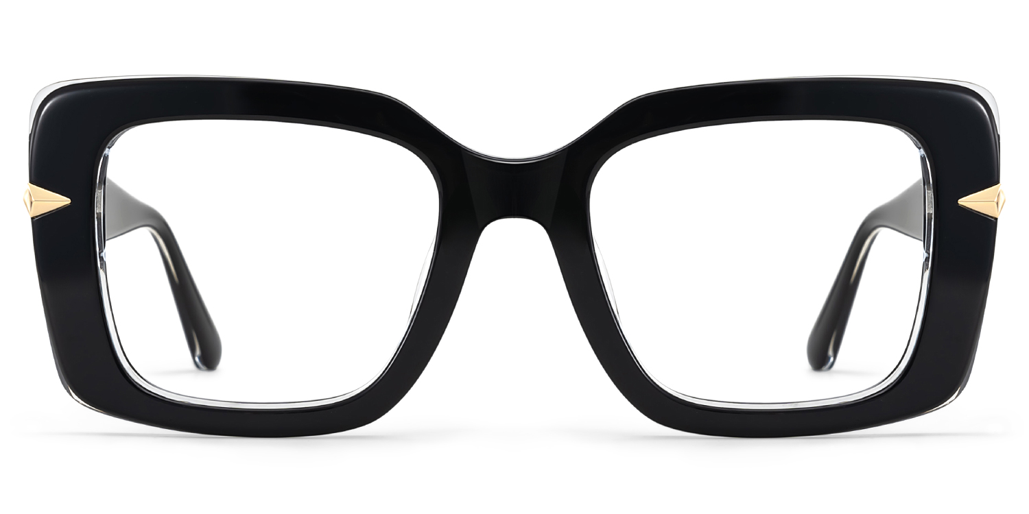Neon Black Frame Prescription Glasses with Square Shape | ZEELOOL