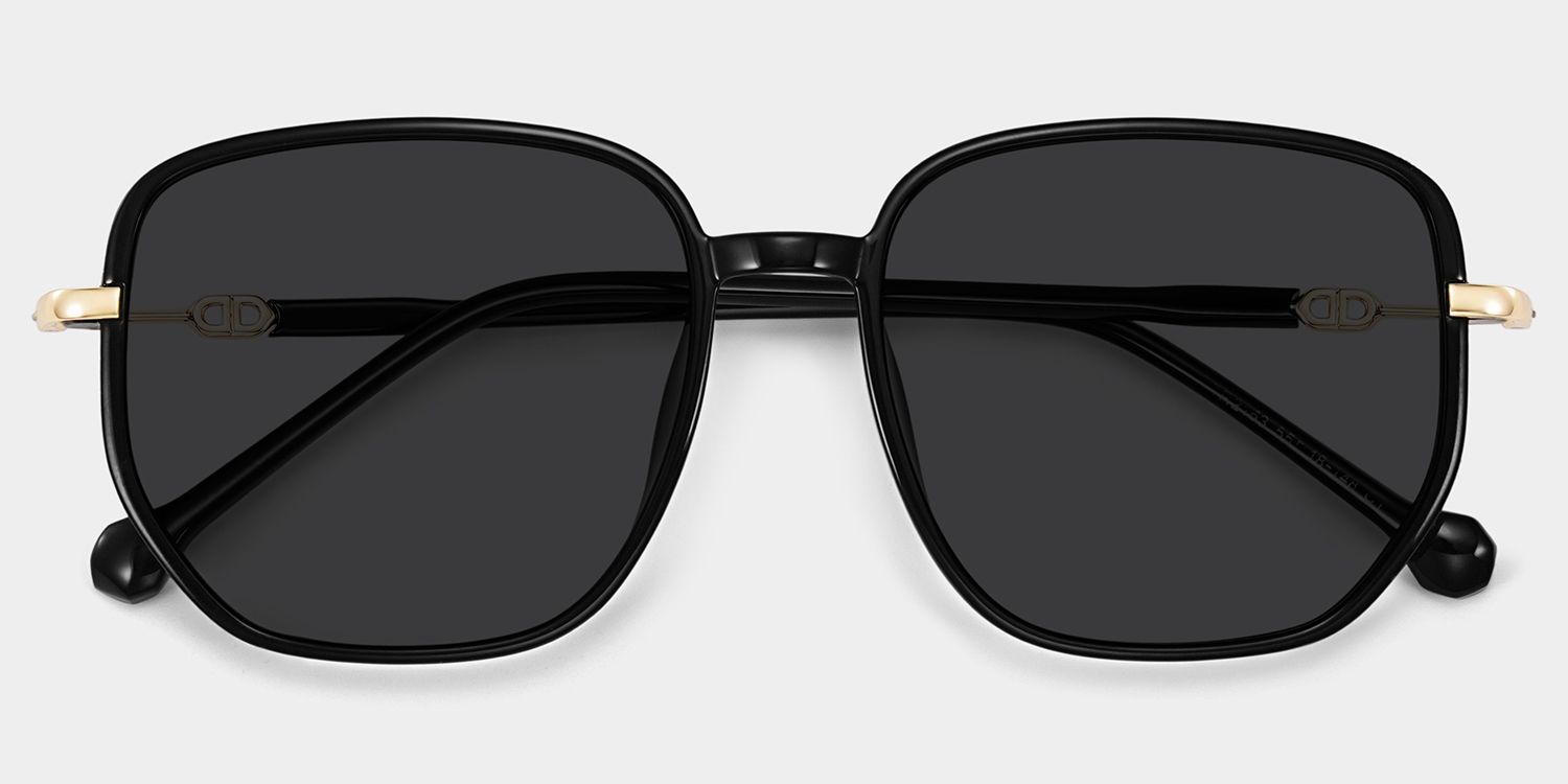 Joana Geometric Black Prescription Sunglasses | ZEELOOL1