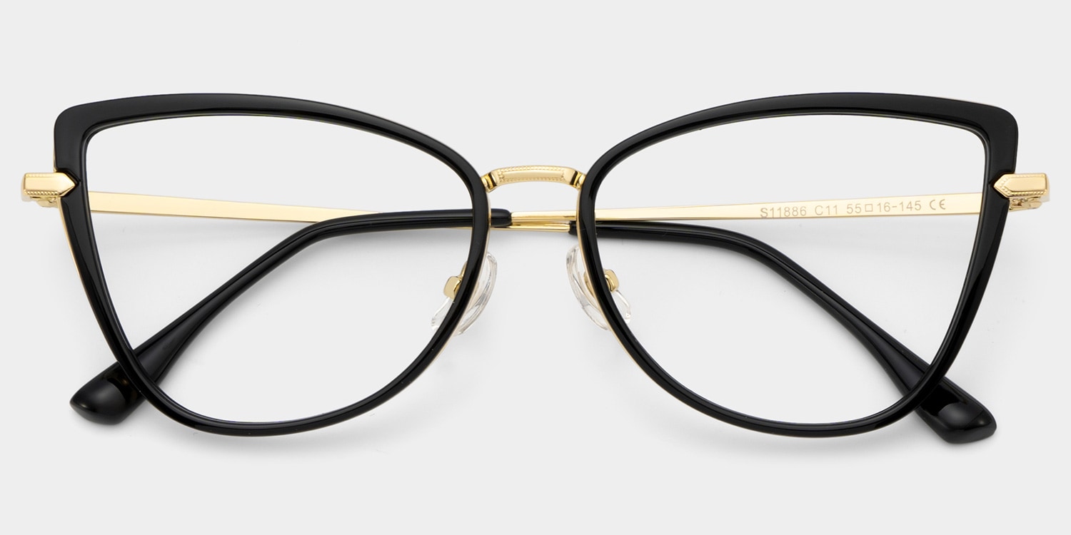 Sloane Cat-Eye Black Glasses
