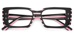 Gleam Rectangle Black Pink Glasses2