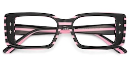 Gleam Rectangle Black Pink Glasses2