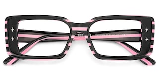 Gleam Rectangle Black Pink Glasses2