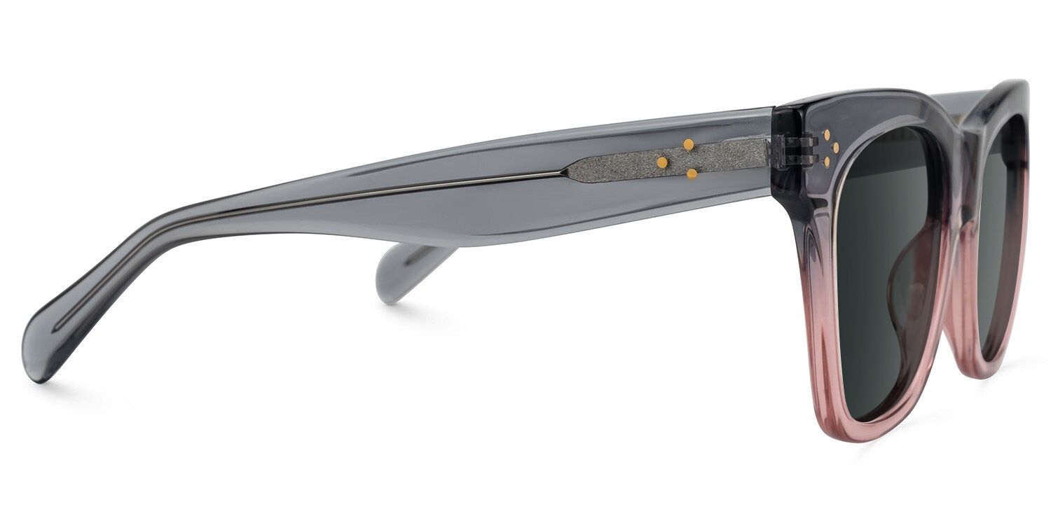 Tandy Rectangle Gray Sunglasses and Two-Tone Frames2