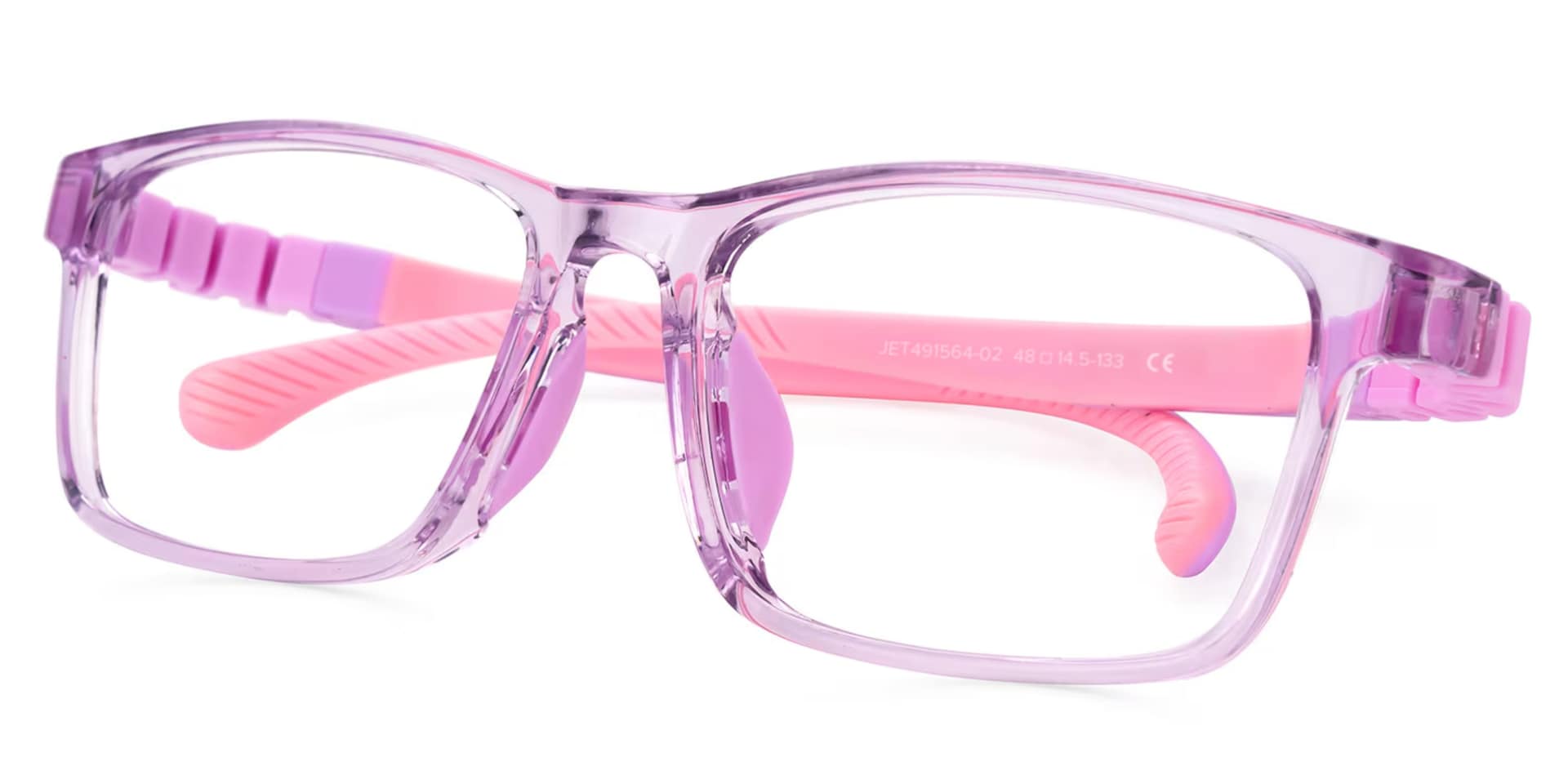 Arddin Rectangle Purple Frame Eyeglasses for Tweens2