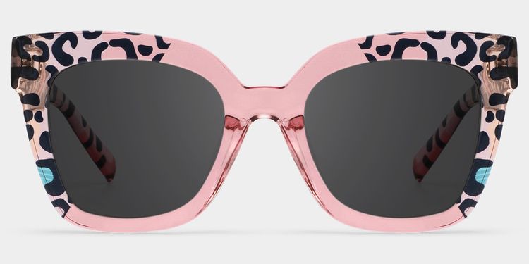 Malcolm Square PinkLeopard Glasses