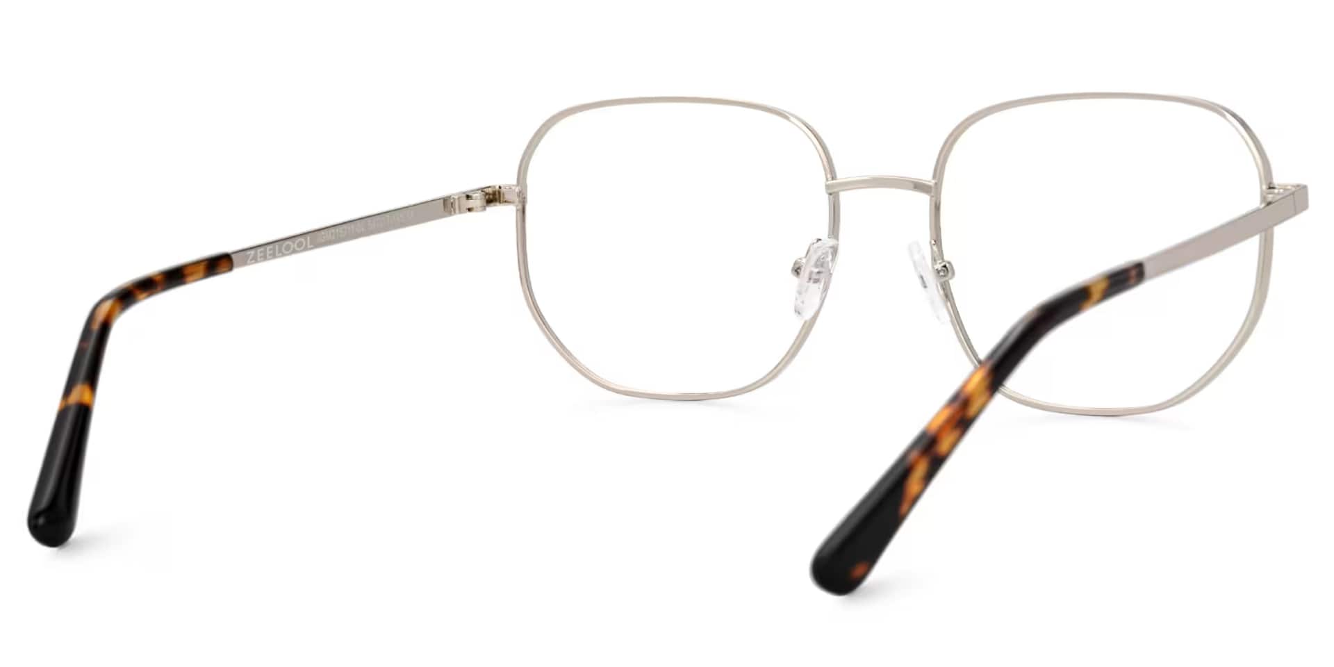 Steeve Metal Square Silver Frame Glasses | Zeelool3