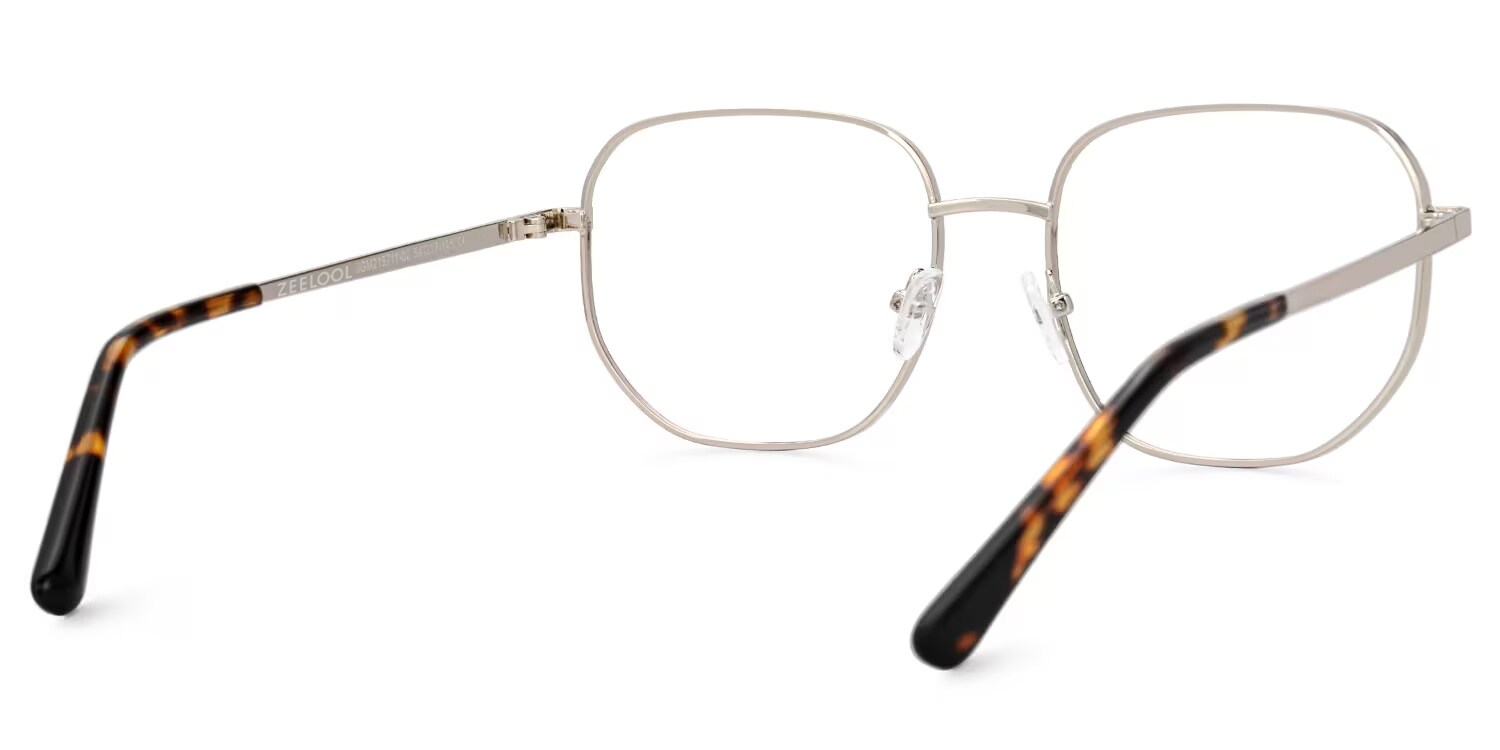 Steeve Metal Square Silver Frame Glasses | Zeelool