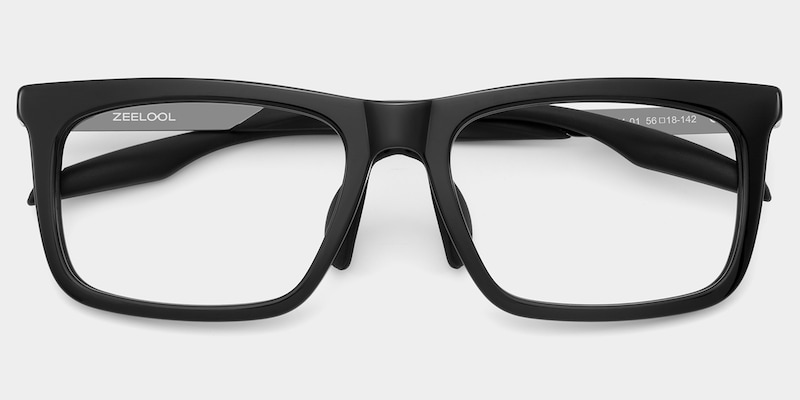 ZEELOOL Ease Rectangle Black Glasses