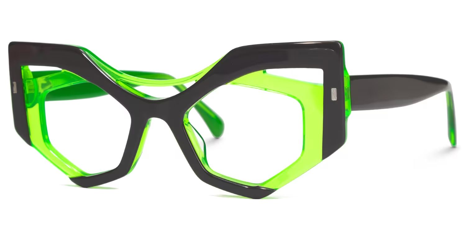 Mondal Geometric Green Glasses | Zeelool Glasses1