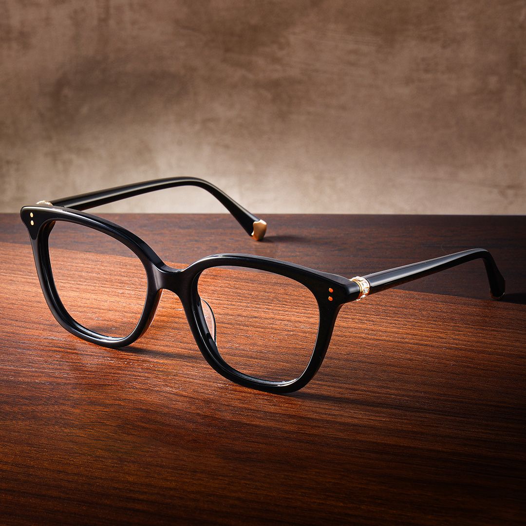 Square Black Eyeglasses- Miles Acetate Frame Glasses9