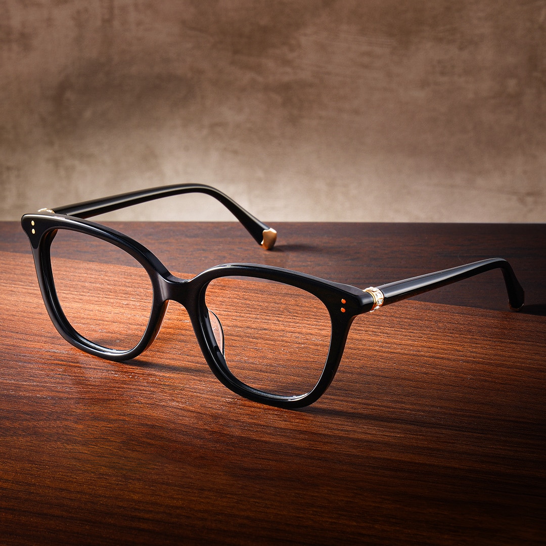 Square Black Eyeglasses- Miles Acetate Frame Glasses9