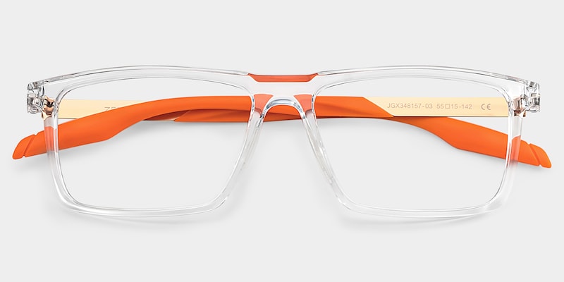 ZEELOOL Active Rectangle Crystal Orange Glasses