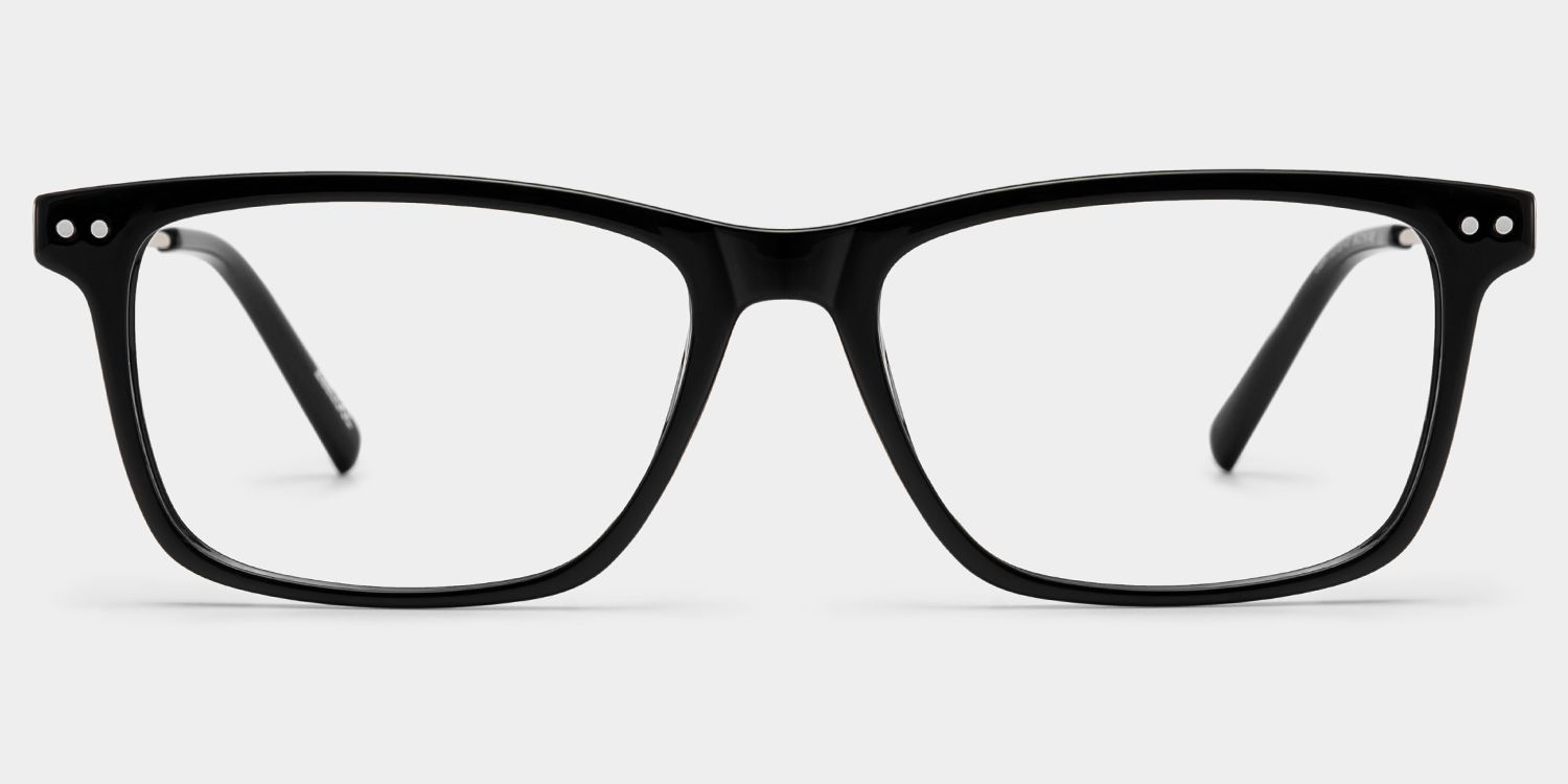 Eleanor Men's Black Rectangular Eyeglasses in TR90 for Men | ZEELOOL1