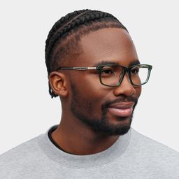 Cozy Rectangle Green Glasses1