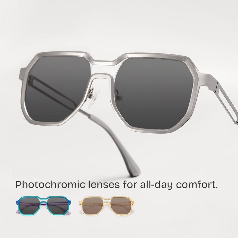 Hype Silver Geometric Sunglasses