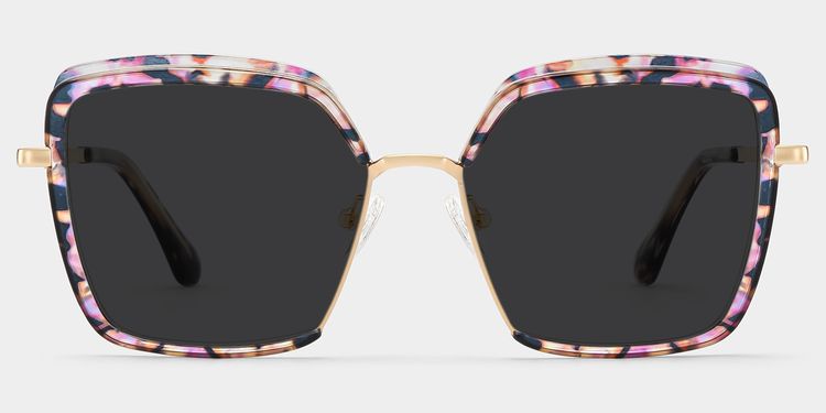Cordaro Purple-Floral Square Sunglasses