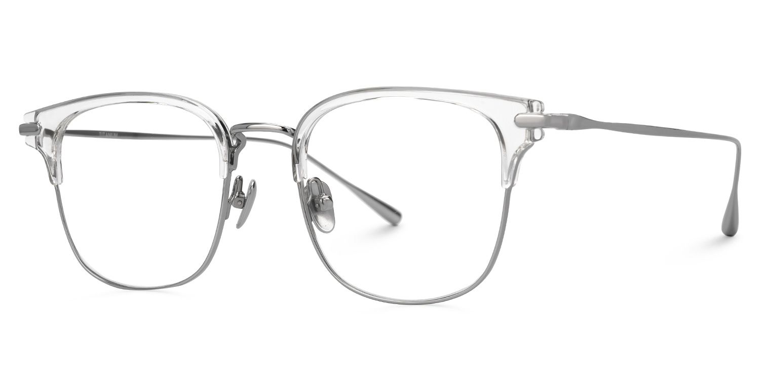 Mecca Clear Eyeglasses with Browline Shape | Zeelool Optical1