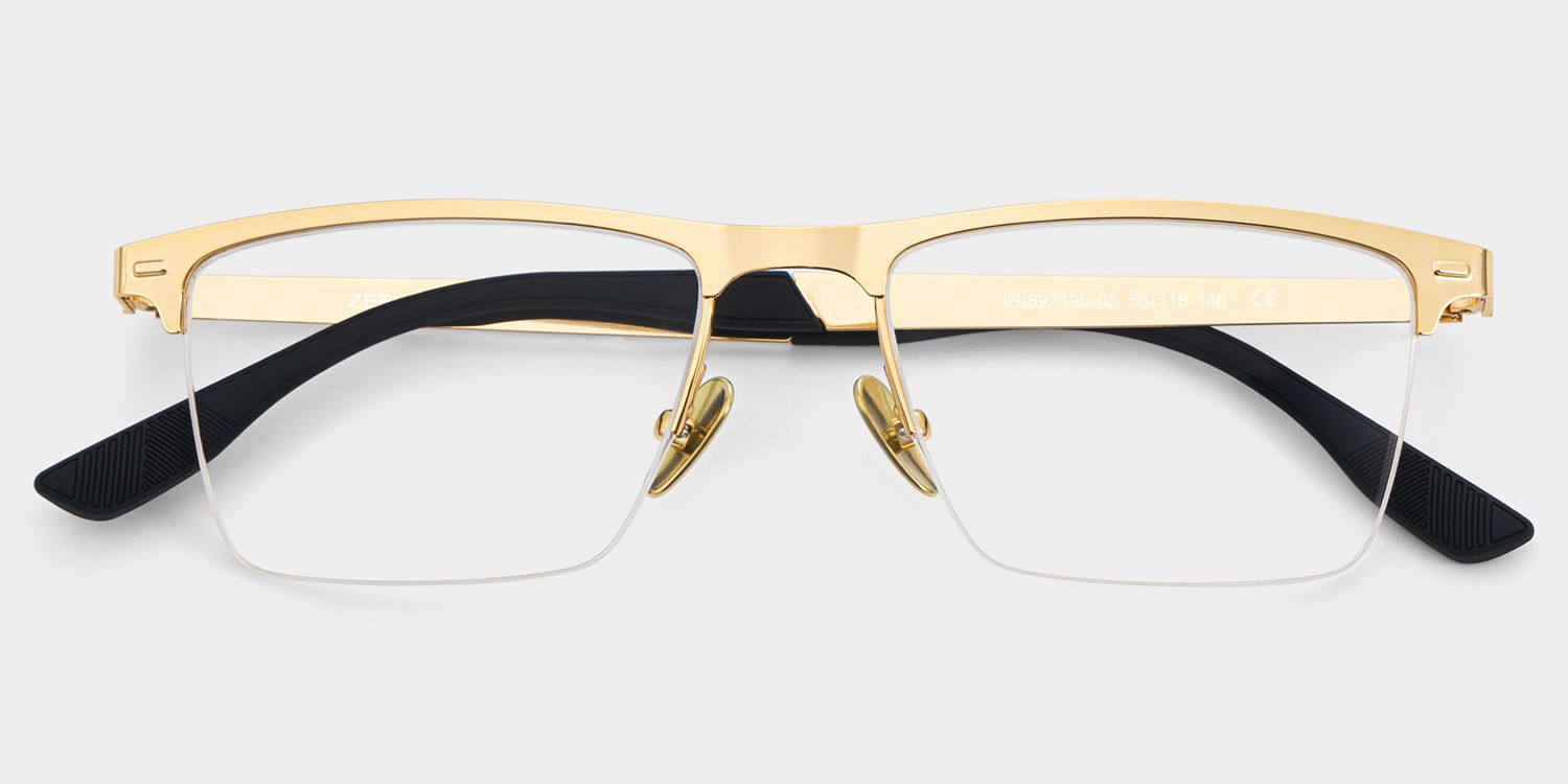 Browline Gold Eyeglasses- Brock Titanium Frame Glasses4