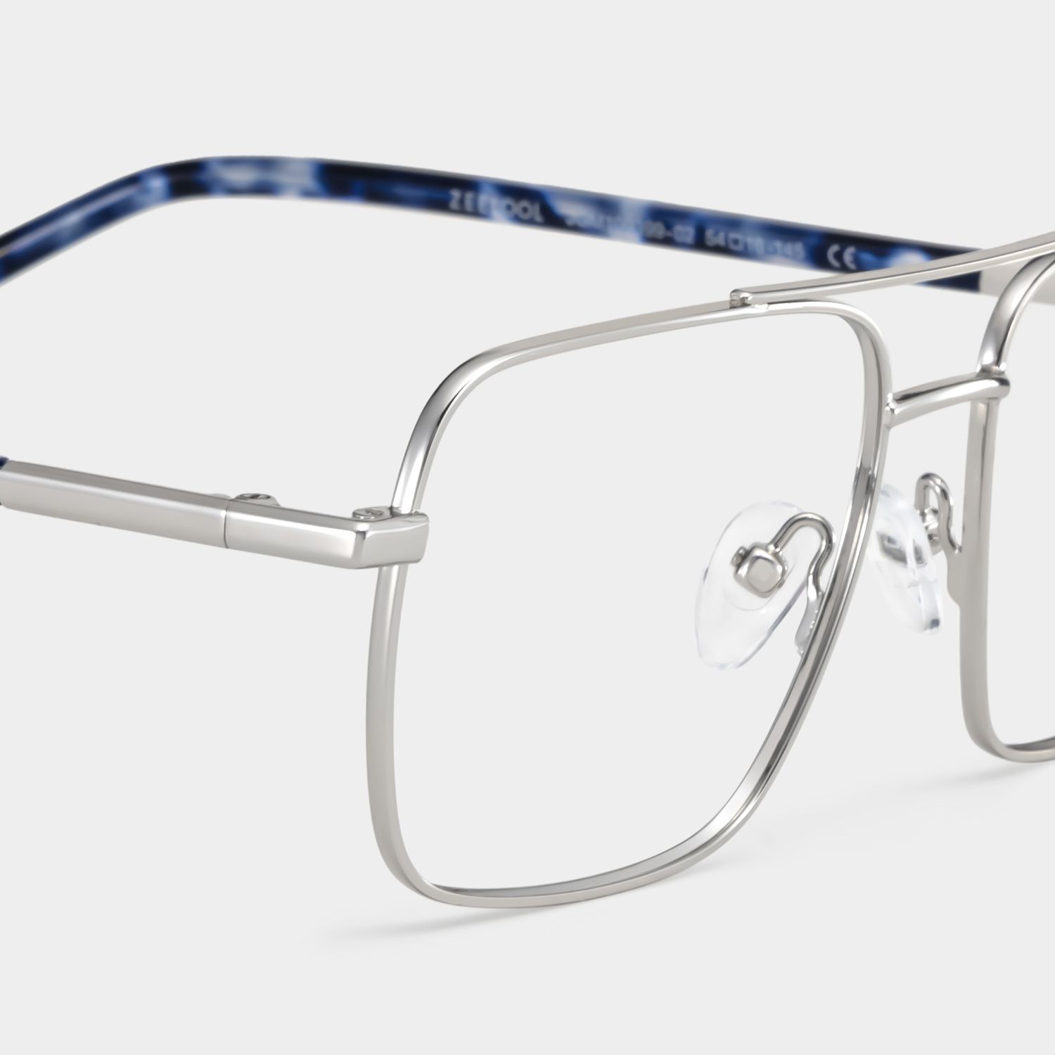 Iris Silver Frame Glasses with Aviator Frame Online | ZEELOOL6