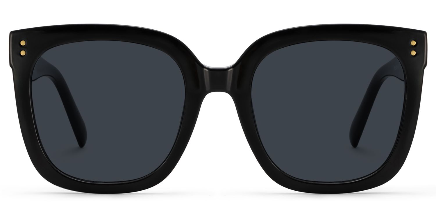 Ebony Plastic Black Square Frame Sunglasses | ZEELOOL