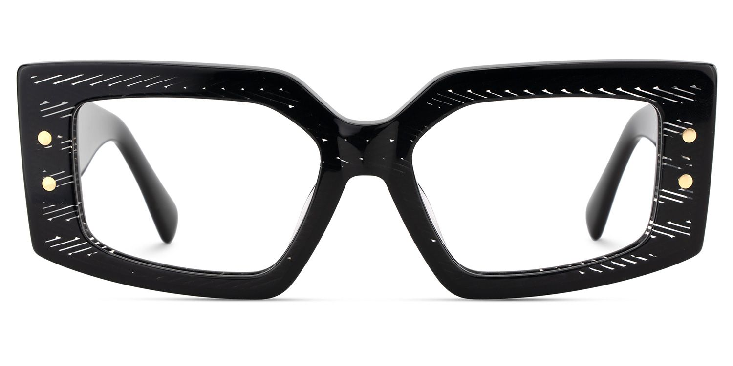 Full Rim Rectangle Eyeglasses In Black Color1