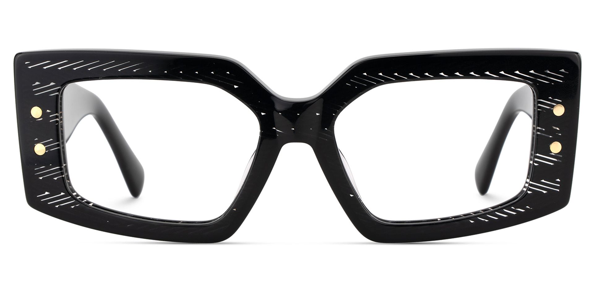 Full Rim Rectangle Eyeglasses In Black Color1