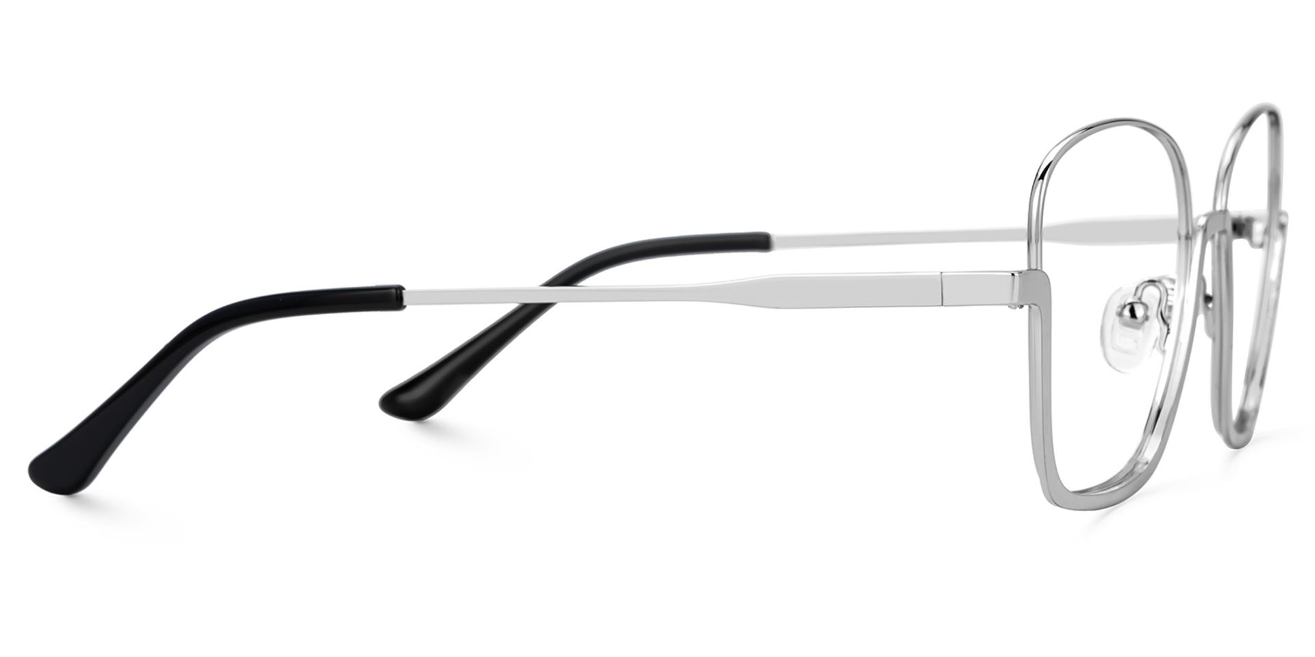 Silver Metal Square Eyeglasses- Malidy2