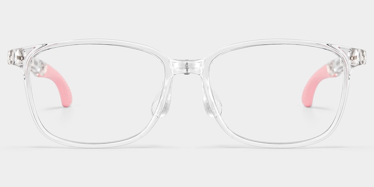Gray Rectangle Crystal Pink Glasses